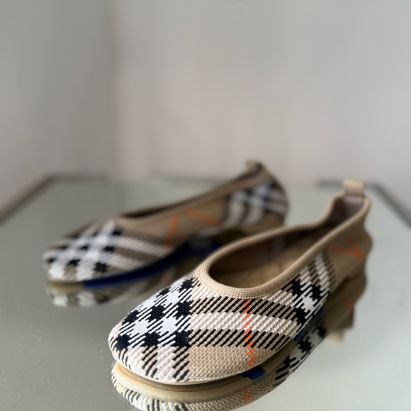 New Burberry Check Knit Baby Ballerinas 37 $655 - Picture 6 of 12